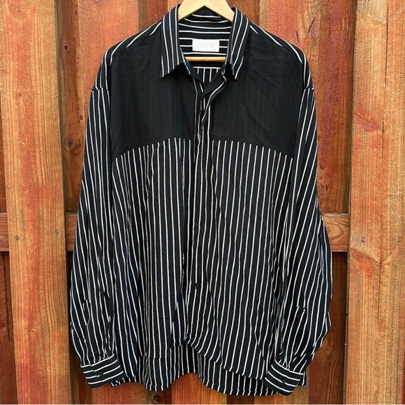 Zepos Black and White Striped Men's Shirt Size XL - Picture 1 of 7